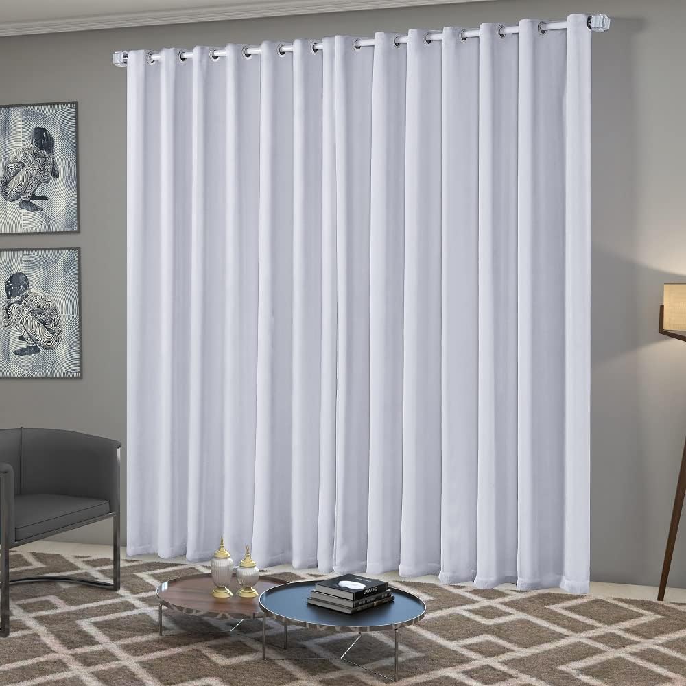 Cortina Blackout/Blecaute Quarto/Sala em Tecido 3,00m x 2,50m com Ilhós Cromado Solaris - Gelo