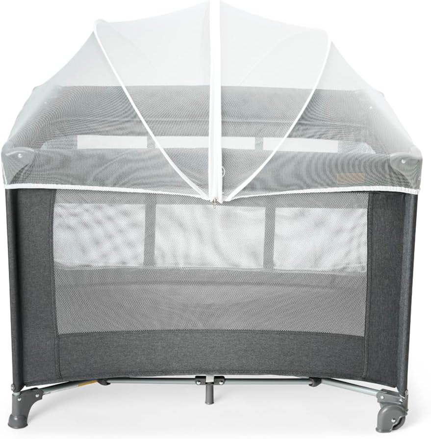 Berço Portátil Infantil Cercado 0-15kg Lazy Maxi Baby (Grafite)