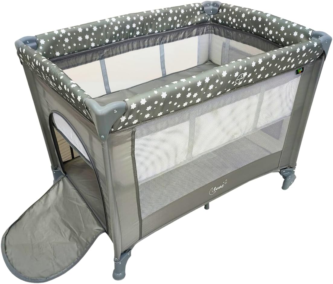 Berço Portátil Infantil Cercado Desmontável Lune Maxi Baby (Cinza)