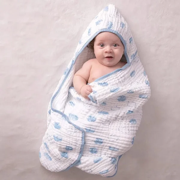 Toalha de banho Soft Bambu Mami com capuz estampada 1,15m X 85 cm - Vovó Coruja